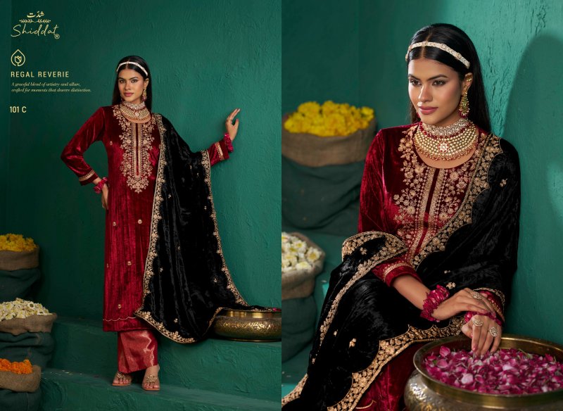 Zareen By Shiddat Viscose Velvet Salwar Kameez 